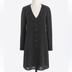 J. Crew Black Long Sleeve Button-Up Dress